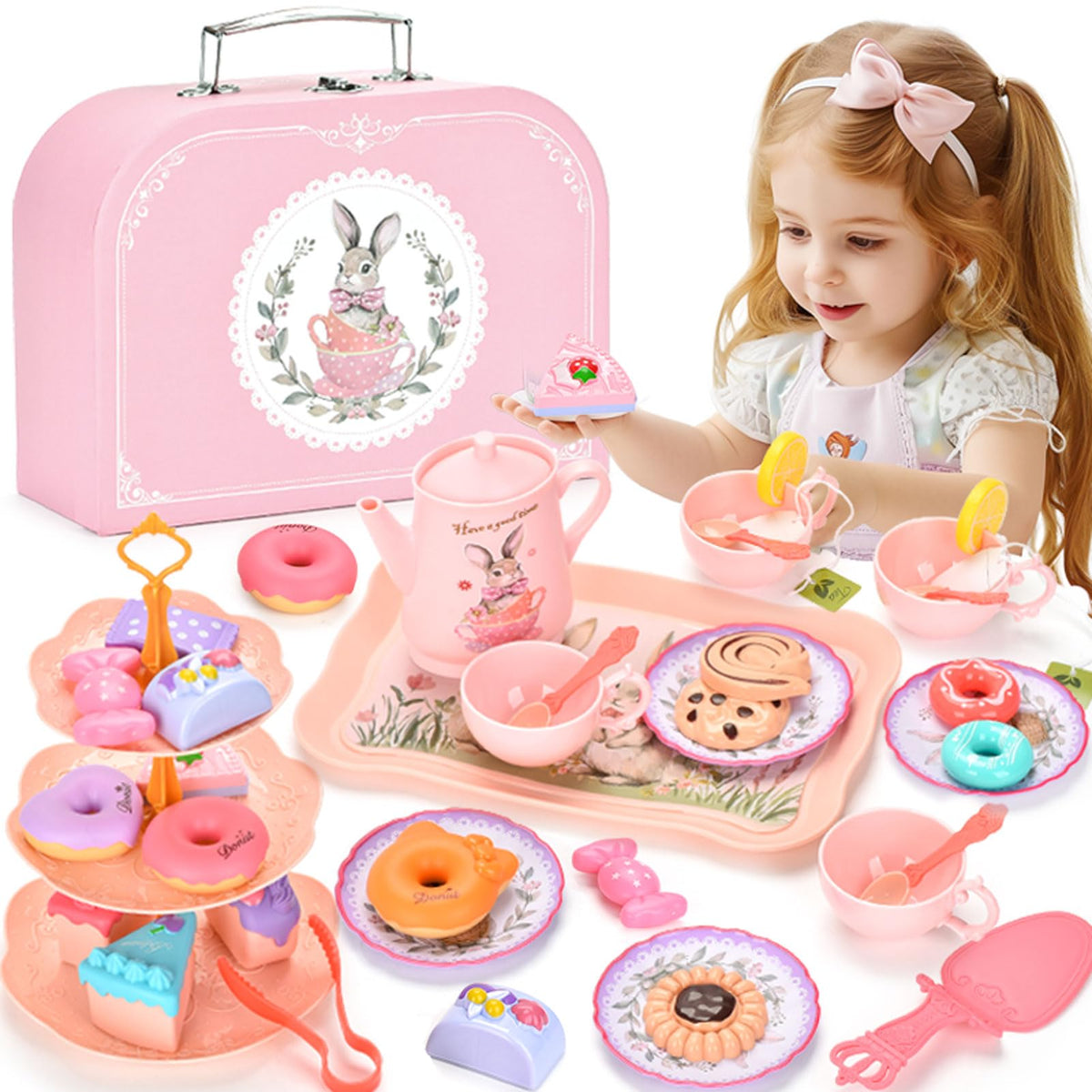 Lajeje Bunny Tea Set teapot for imaginative pretend play