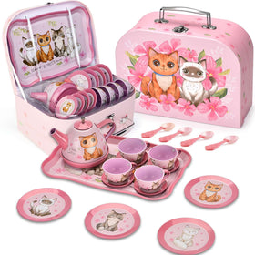 Lajeje cat tea party set carrying case for organized playtime