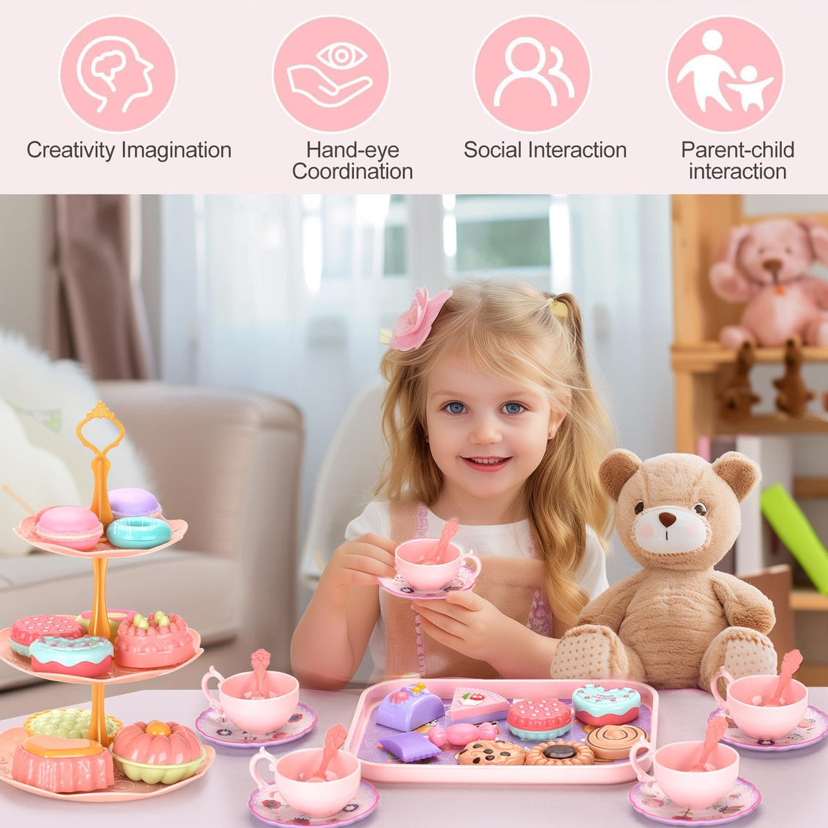 Lajeje plates set with cheerful patterns for kids' tea time