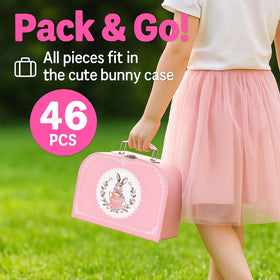 Lajeje bunny carry case keeps everything organized for travel play.