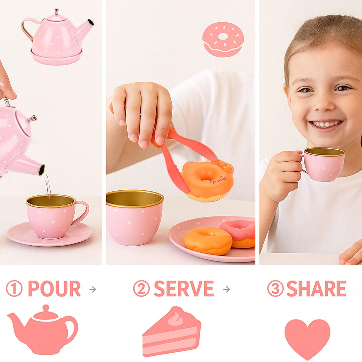 Lajeje serving plates help kids arrange treats and share.