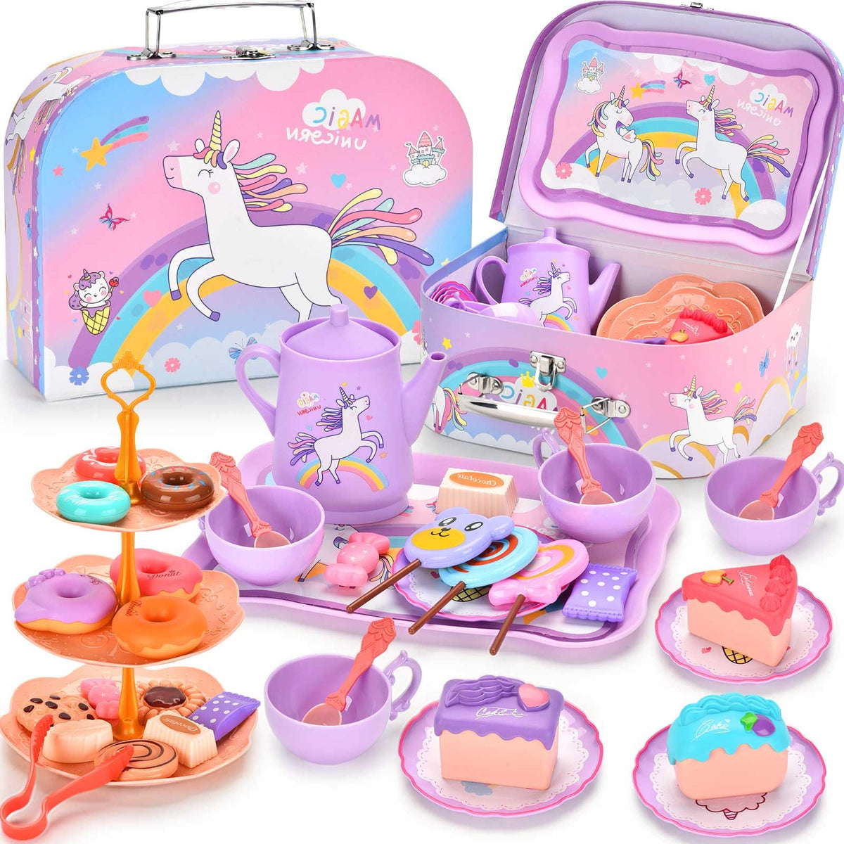 Lajeje Unicorn Tea Party teapot for pretend play and storytelling fun.