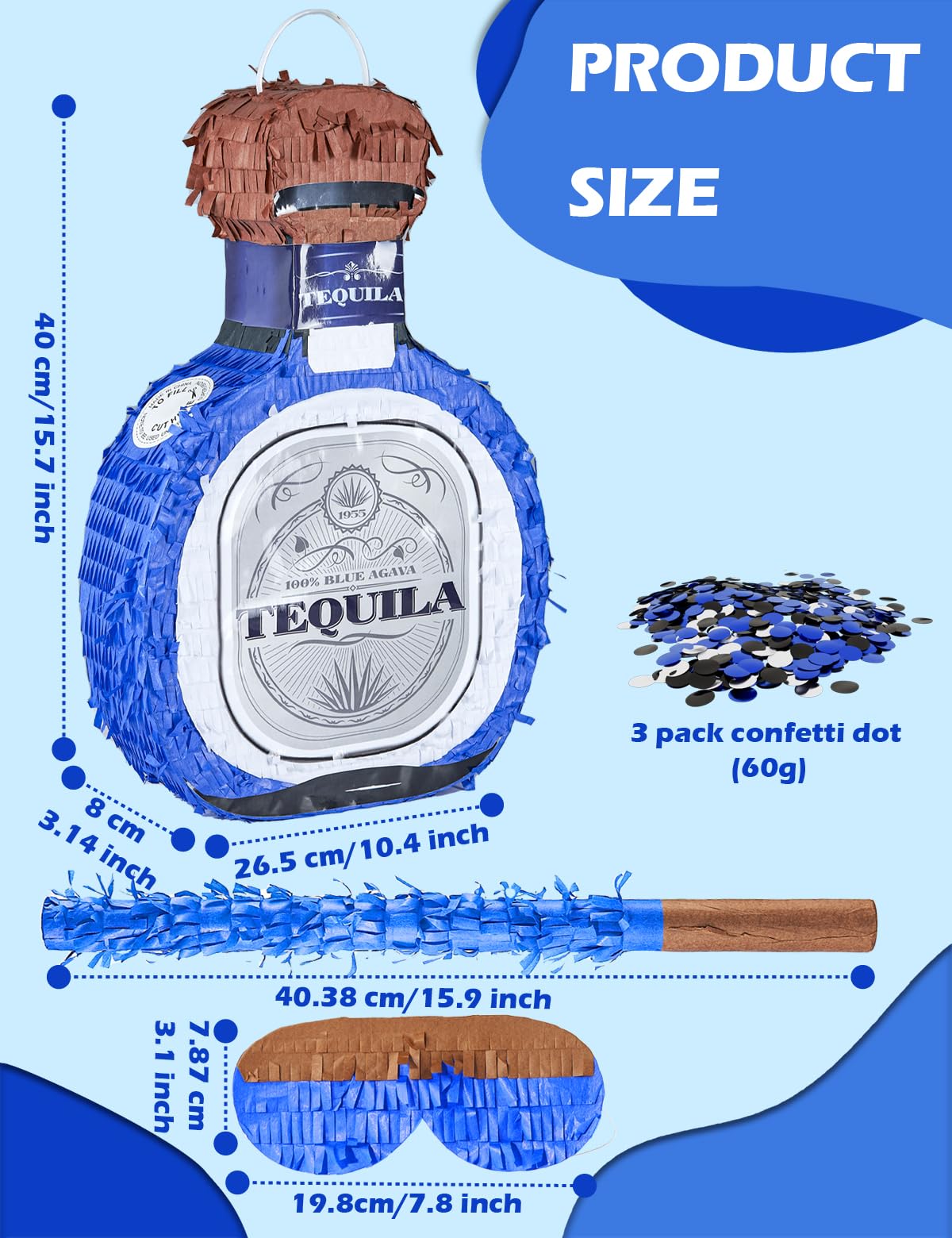 LAKINGO tequila piñata confetti burst adds festive flair to any fiesta