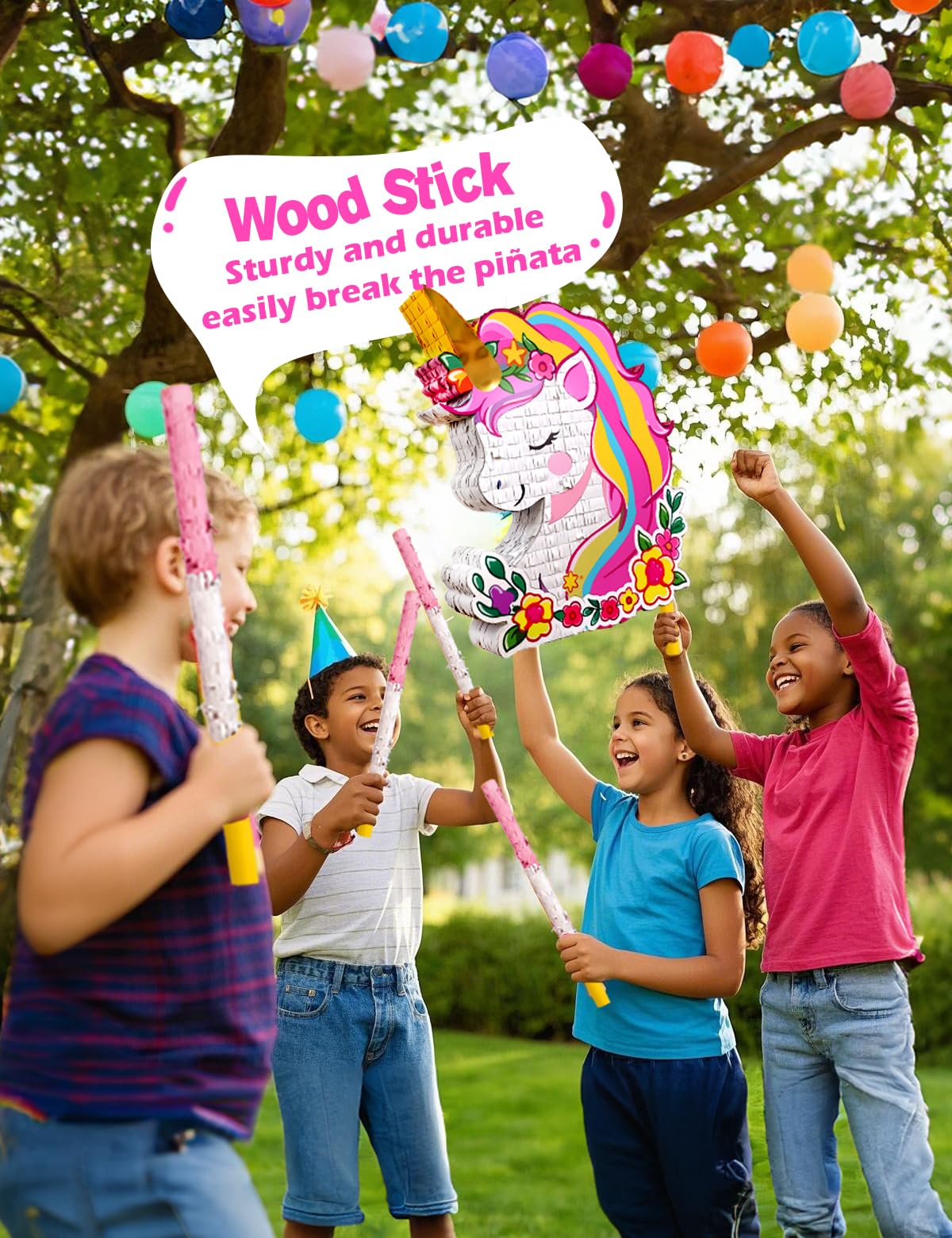 LAKINGO Unicorn Pinata top opening fill slot showing easy filling