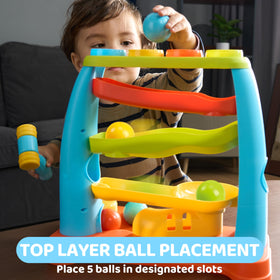 Lalalark ball drop toy colorful balls attract visual attention during play.