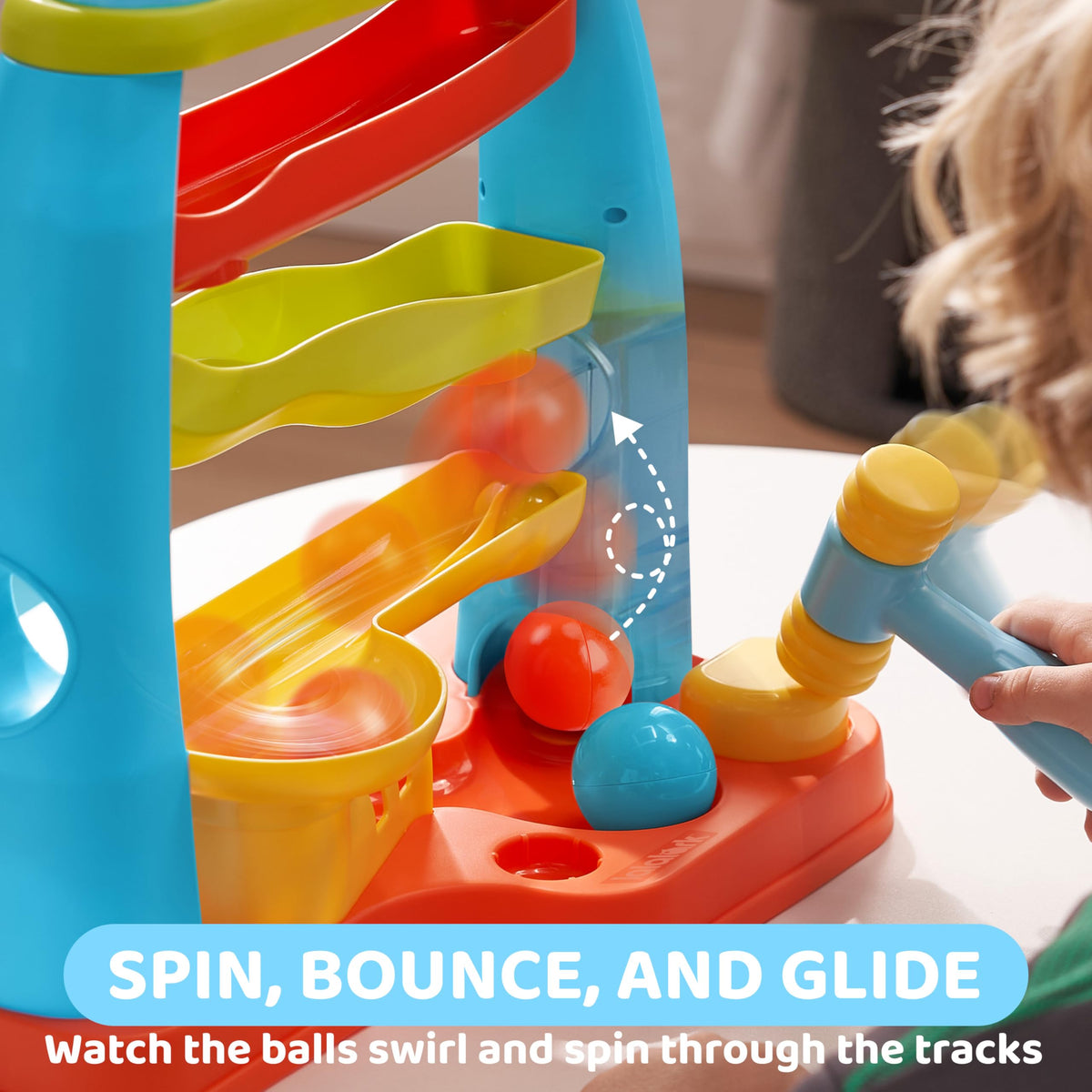 Lalalark ball drop toy four-level track in action for engaging play.
