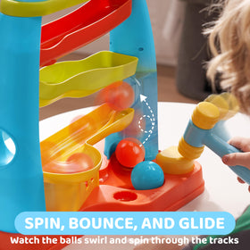 Lalalark ball drop toy four-level track in action for engaging play.