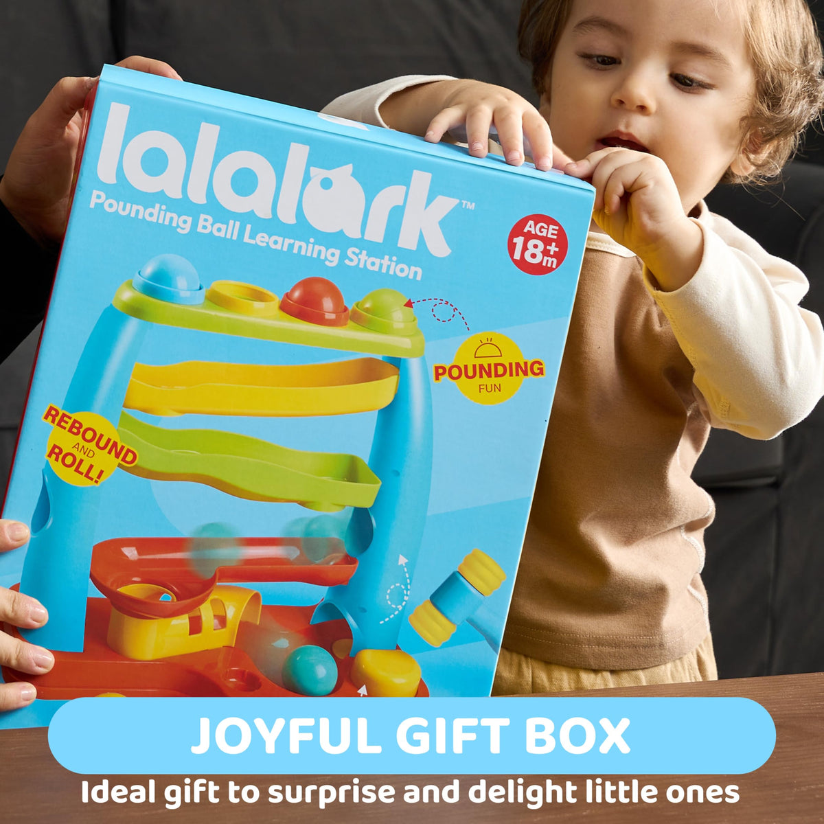 Lalalark ball drop toy gift-ready packaging appealing to families.