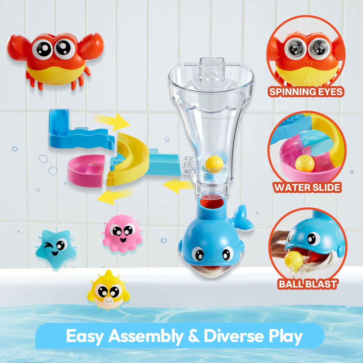 lalalark bath toys spinning fish set adds motion for engaging bath play