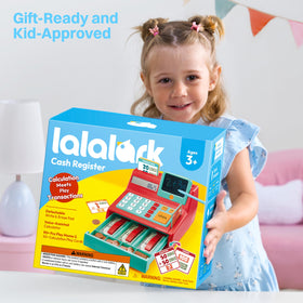 Lalalark cash register toy large buttons ensure easy toddler friendly interaction.