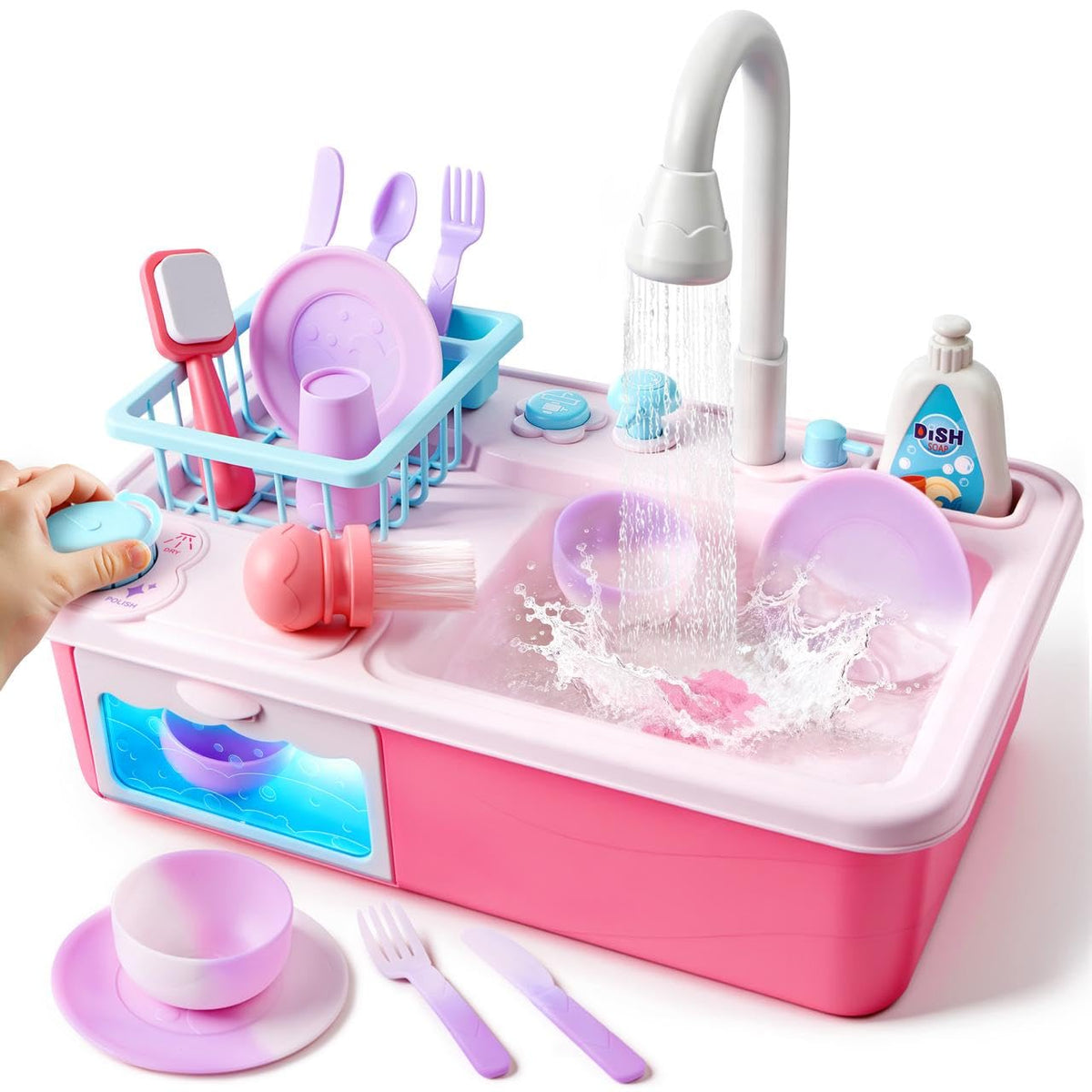lalalark color changing play sink with running water for immersive pretend play