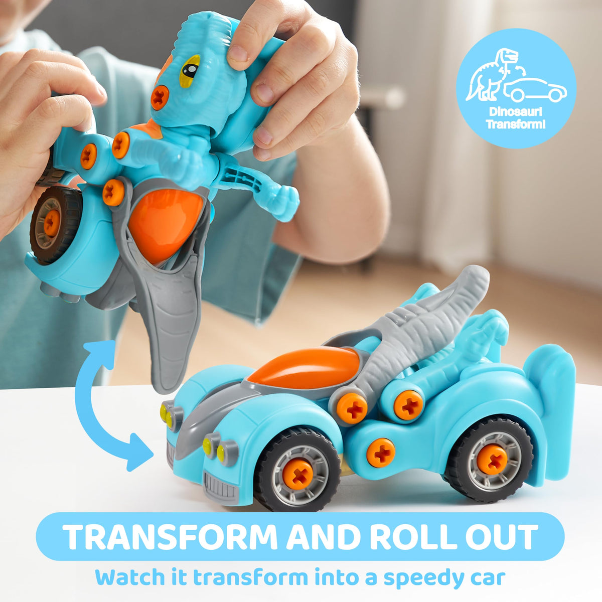 lalalark Dinosaur Cars T-Rex in car form sparks adventurous role-play and dexterity.
