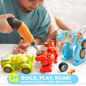 lalalark Dinosaur Cars Triceratops in car form supports cooperative play and problem solving.