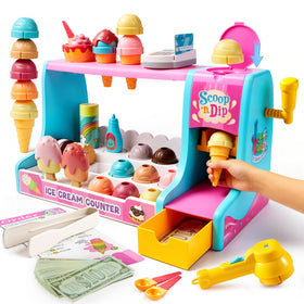 lalalark Ice Cream Maker Toy with side lever for realistic pretend dessert making.