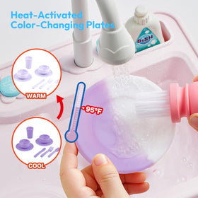 lalalark interactive faucet and knob shown for hands-on washing fun