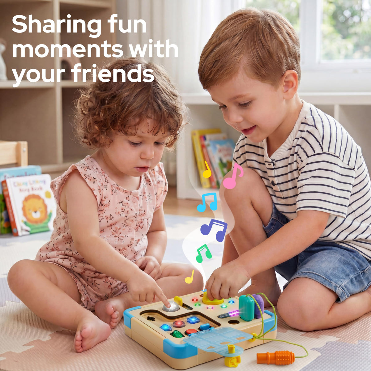 lalalark JOVA busy board nine sounds enhance auditory engagement for curious toddlers.