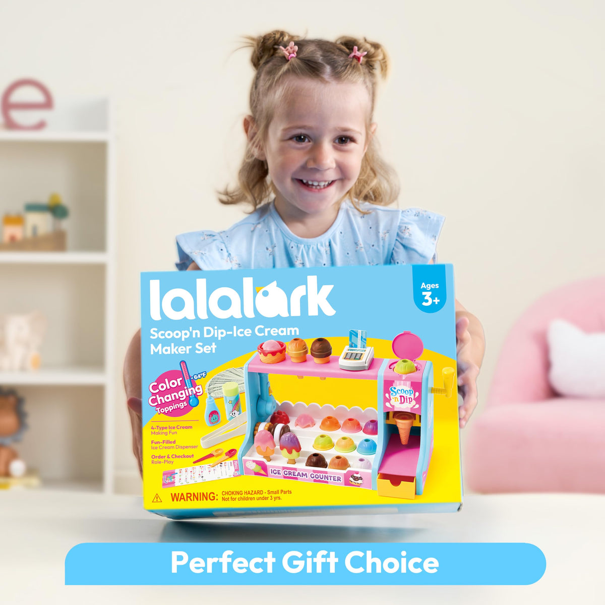 lalalark ice cream maker set helps children practice fine motor tasks.
