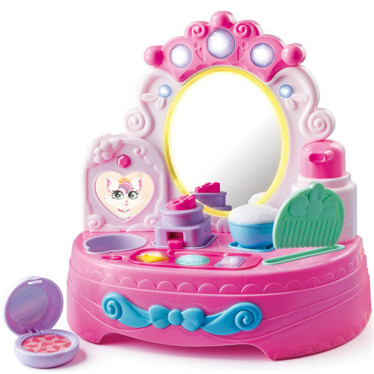Lalalark toddler vanity with light-up mirror for imaginative play