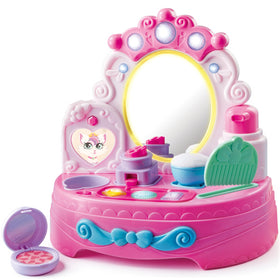 Lalalark toddler vanity with light-up mirror for imaginative play