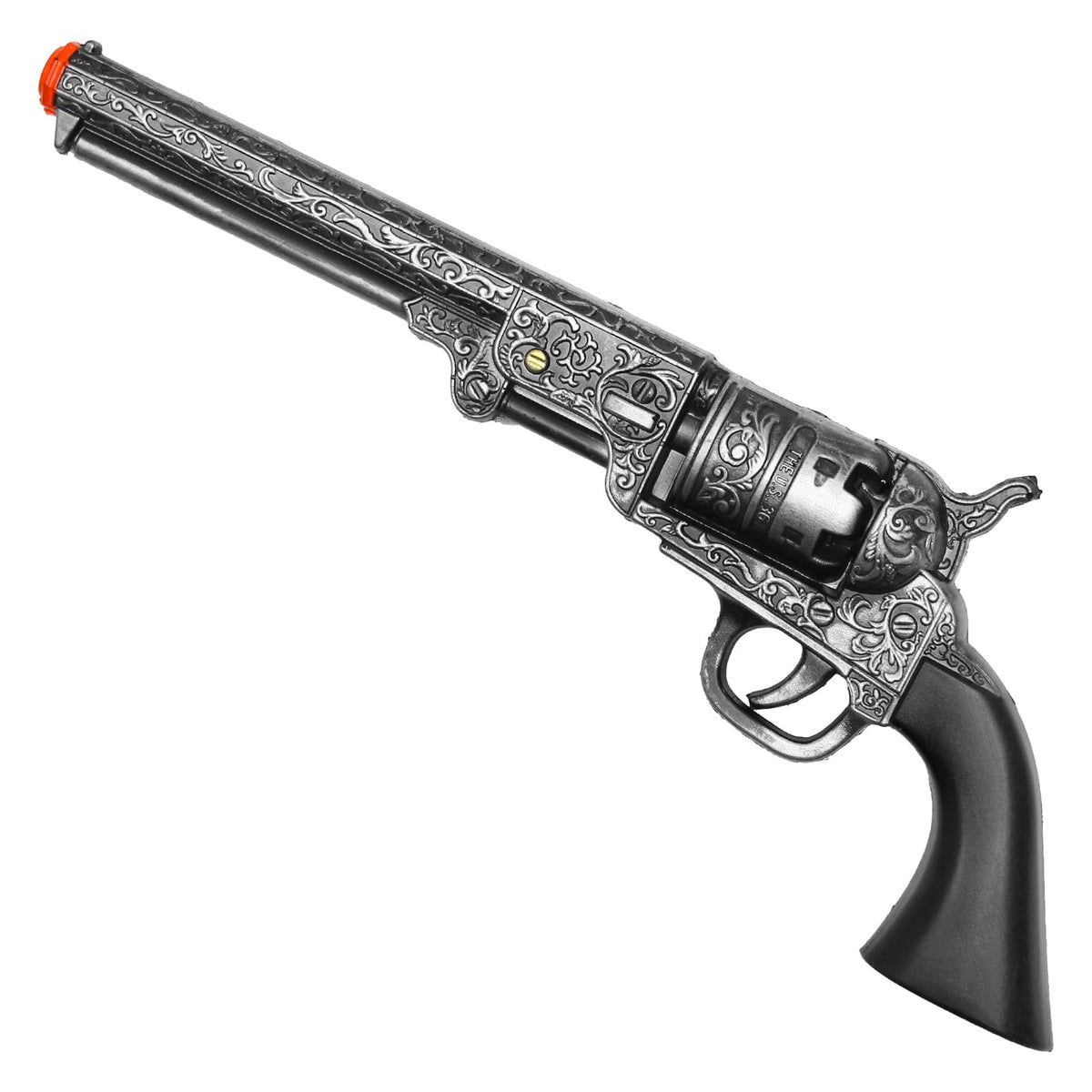 LALAPORT 13-Inch decorative western revolver overall view for cosplay and display.