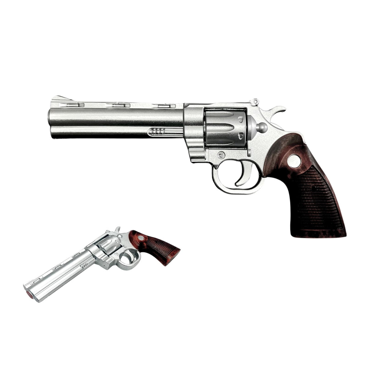 LALAPORT Colt Python foam revolver silver side view for cosplay and display.