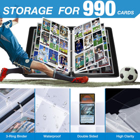 Lalasu Soccer Card Binder pockets visible through ultra-clear sleeves.