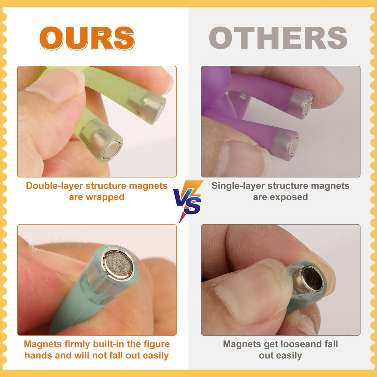 Laleay magnetic people on fridge double as decorative desk magnets for notes.