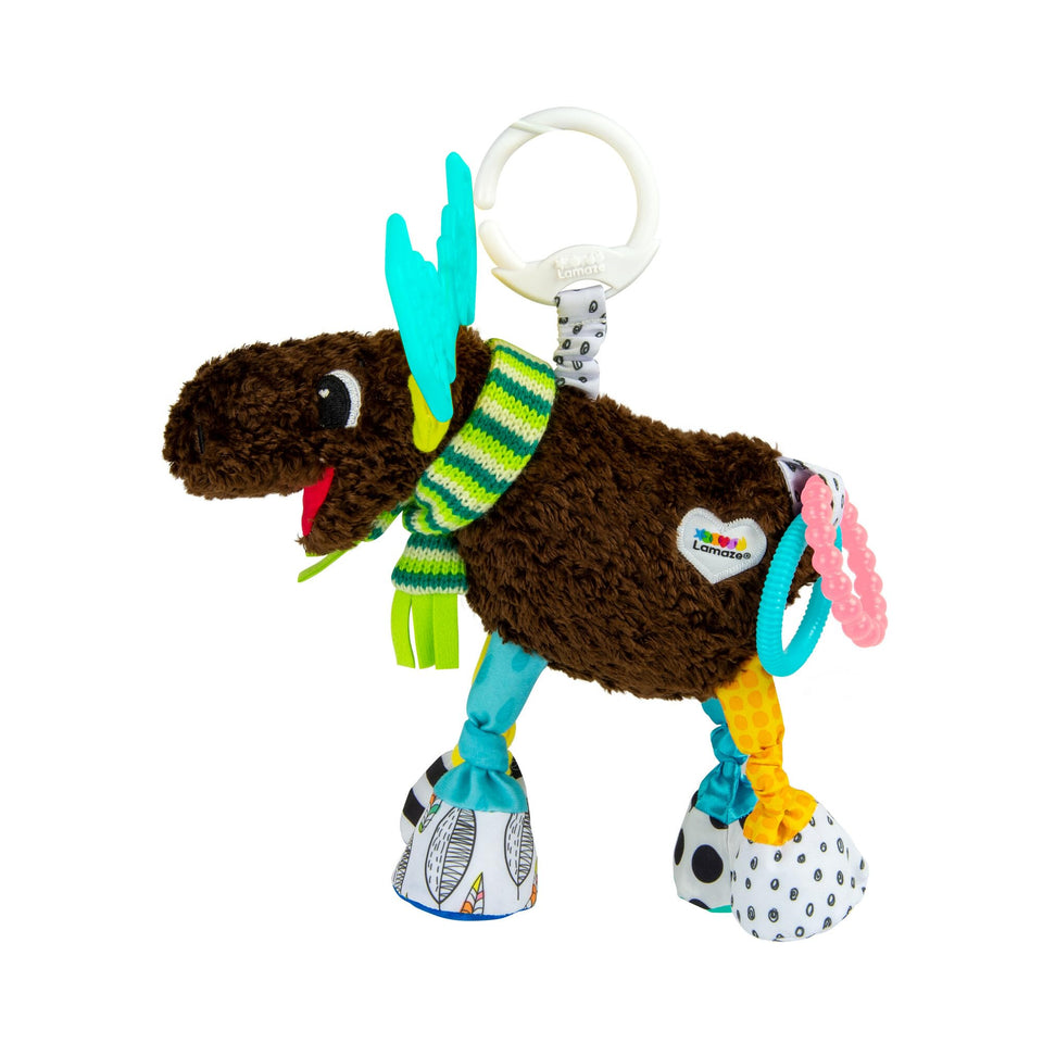 Lamaze Mortimer Moose teether antlers soothe gums during play