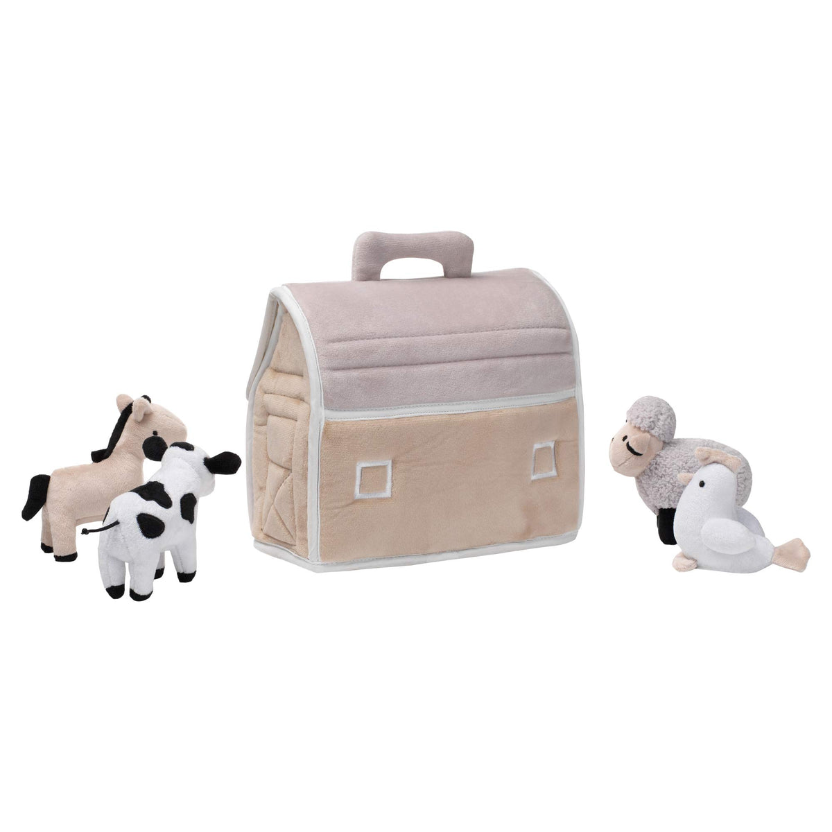Lambs & Ivy peek-a-boo windows invite gentle interaction during playtime.