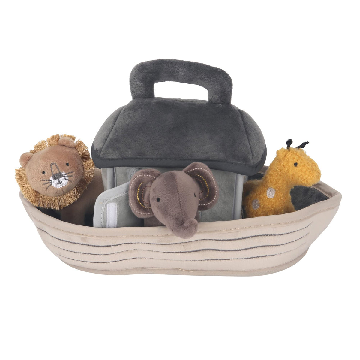 Lambs & Ivy Baby Noah Ark overview with soft beige velour for comforting play.