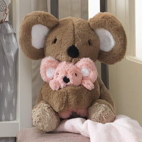 Lambs & Ivy Calypso mommy koala embracing baby Wuzzy for a warm scene.