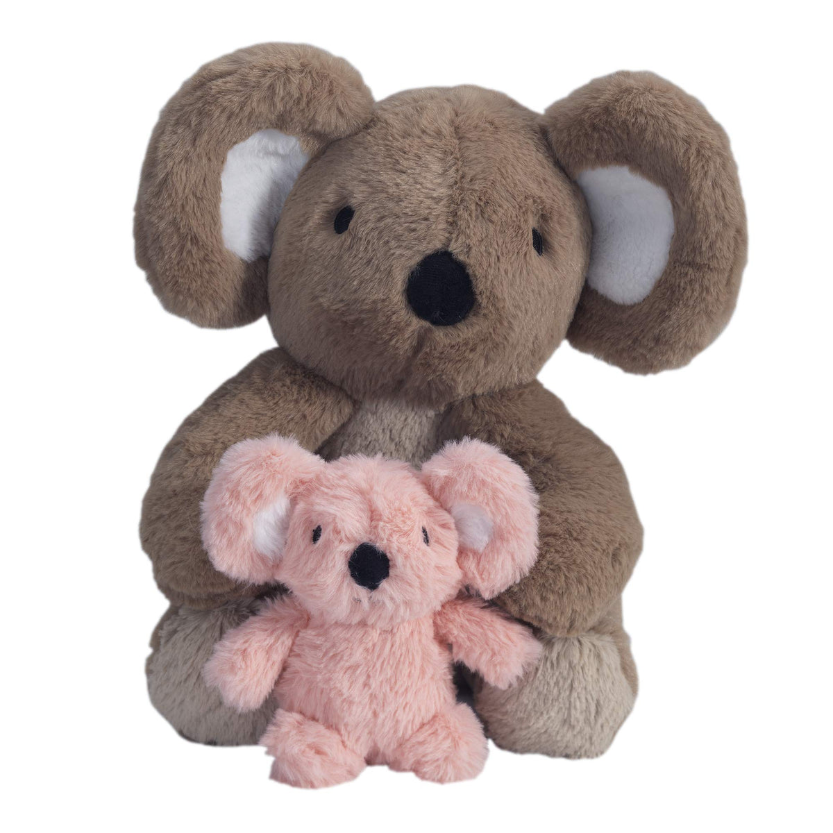 Lambs & Ivy Calypso koalas Wuzzy 5.75inch close-up shows soft plush fabric.