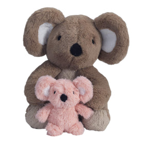 Lambs & Ivy Calypso koalas Wuzzy 5.75inch close-up shows soft plush fabric.