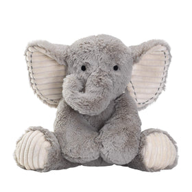 Lambs & Ivy Jett plush elephant, front view, soft cuddle-worthy charm.
