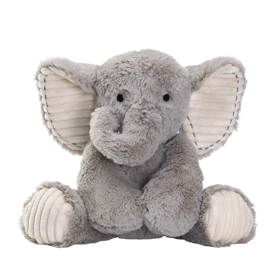 Lambs & Ivy Jett plush elephant, front view, soft cuddle-worthy charm.