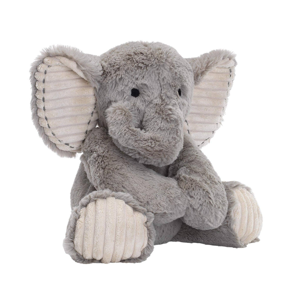 Lambs & Ivy Jett plush elephant, side view, perfect for everyday hugs.