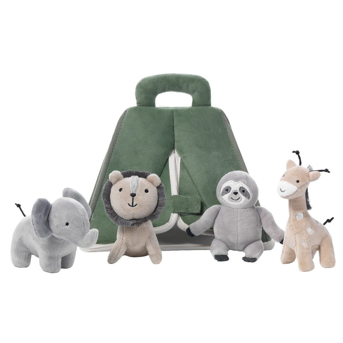 Lambs & Ivy front-entry tent with hook-and-loop opening for interactive play.