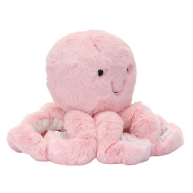 Lambs & Ivy Sea Dreams pink plush octopus Bubbles close-up embroidered eyes for baby safety