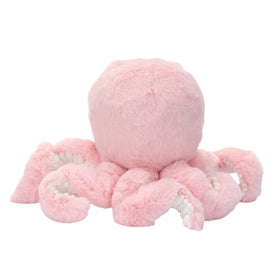 Lambs & Ivy Sea Dreams pink plush octopus Bubbles white pom pom trim detail