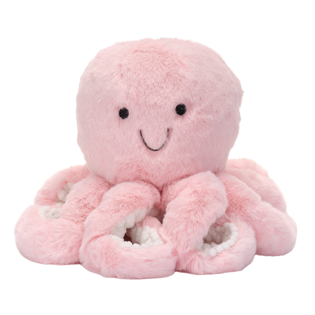 Lambs & Ivy Sea Dreams pink plush octopus Bubbles side view embroidered eyes baby-friendly design