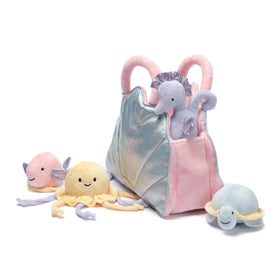 Lambs & Ivy seahorse plush, portable ocean friend for travel and cuddles
