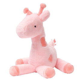 Lambs & Ivy Snuggle Jungle pink giraffe face plush for gentle baby cuddles