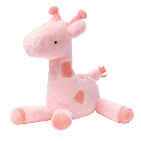 Lambs & Ivy Snuggle Jungle pink giraffe soft fur texture invites comforting hugs