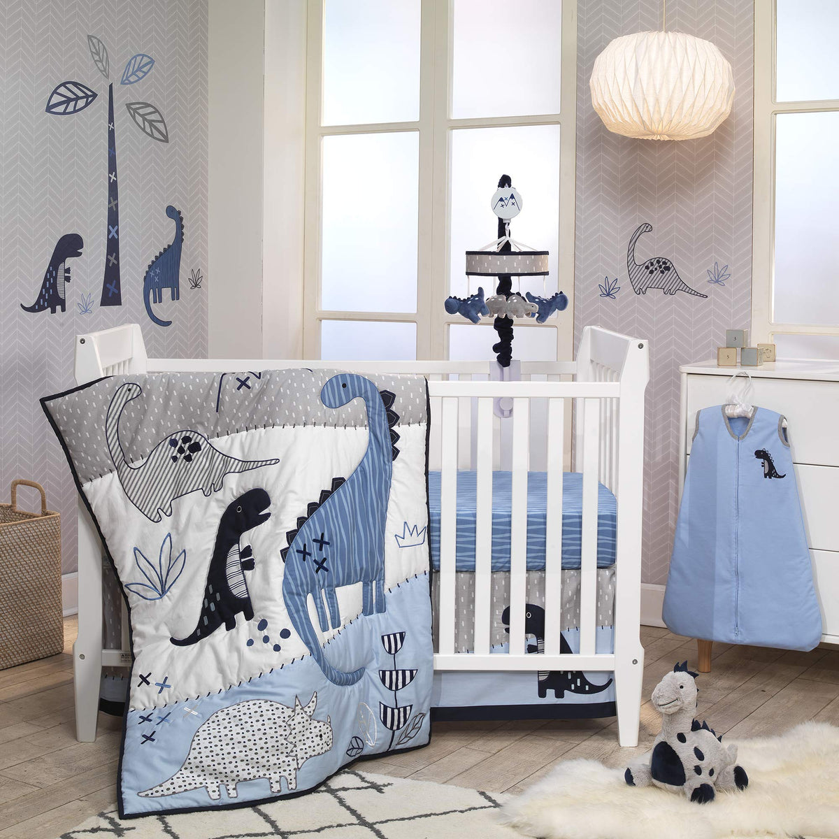 Lambs & Ivy Spike is machine washable for quick cleaning.