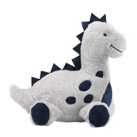 Lambs & Ivy Spike features navy velour tummy for tactile contrast.