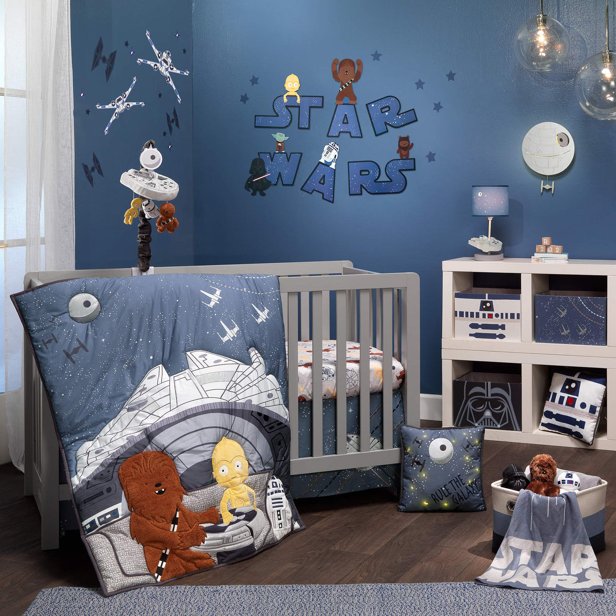 Lambs & Ivy Star Wars Death Star wall decals for a bold focal wall