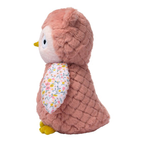 Lambs & Ivy Twiggy owl plush with pink textured wing for tactile exploration.