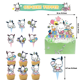 Lamden Pochacco dog foil balloon stands out as a playful centerpiece.