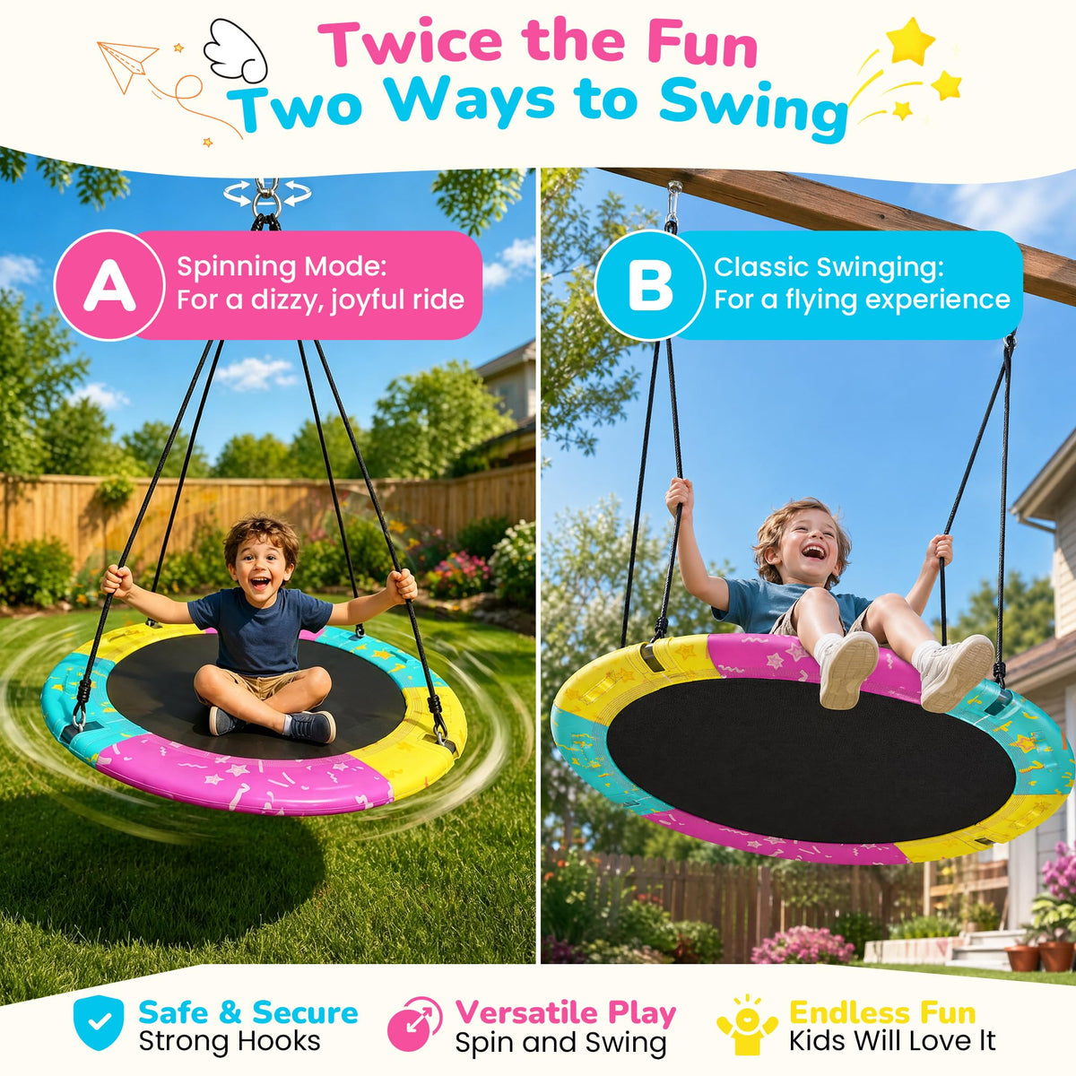 Lamerge tree hang kit secures sturdy backyard installation
