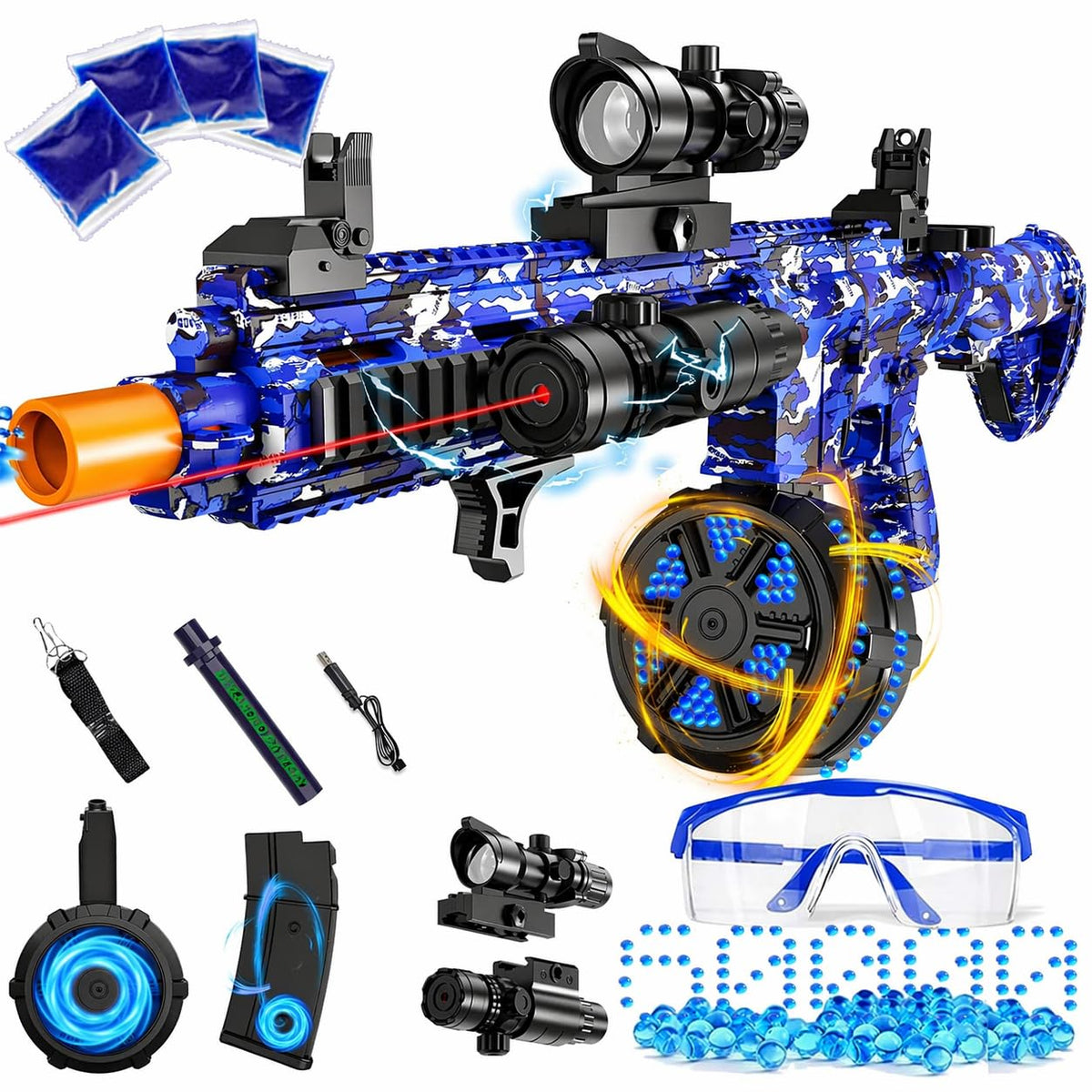 LAN ZHANG GUI electric gel ball blaster front view for high-speed action